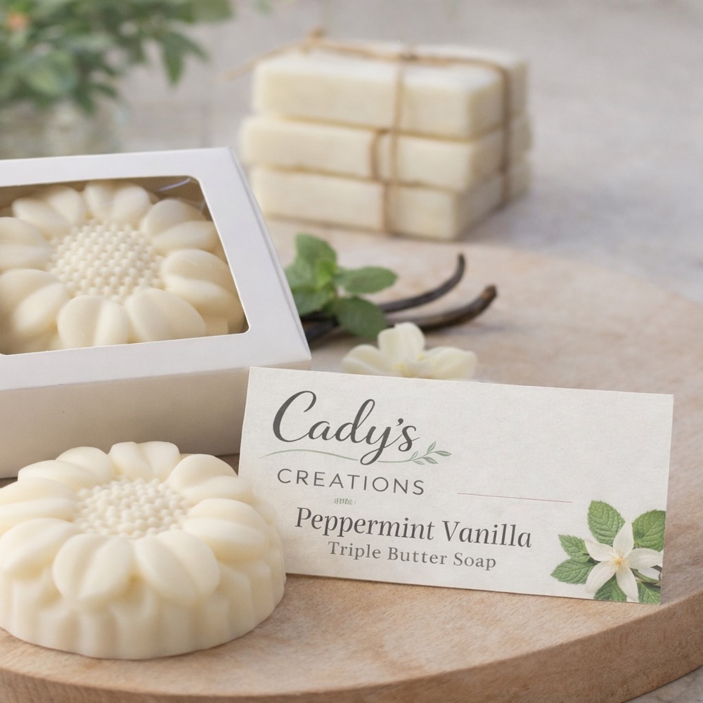 Peppermint Vanilla Triple Butter Soap
